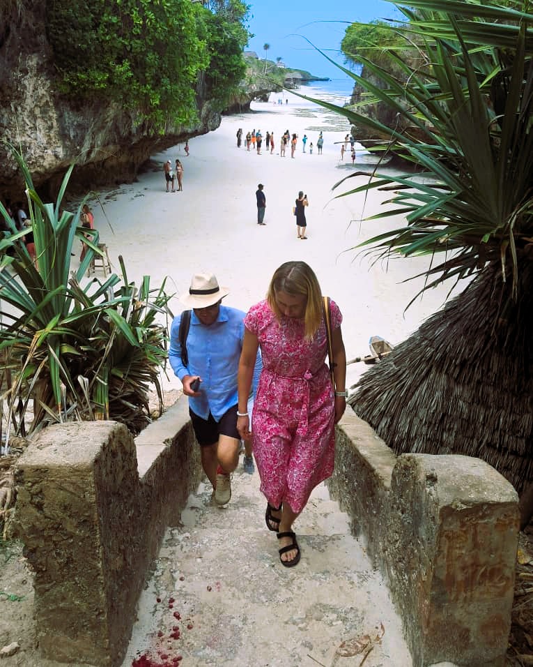 Swimming in Cave Kuza Cave Mtende Beach Zanzibar